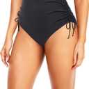 Zmart Womens High Waist Bikini Bottoms - Tie Side Full Coverage Bathing Suit Bottom String Swimsuit (X-Large, Black)
