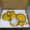 Cluster of 9 Round Serving Bowls, on an Elegant 22-Inch Gold Tray Perfect for Snacks Dips and Appetizers at Parties Weddings and Gatherings, A Decorative Multi-Bowl Platter for Entertaining