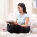 Reading Pillow for Lap, Laptop Pillow, Soft Lap Desk, Gaming Pillow for Reading, Working, Gaming in Bed, Couch, Car (Black)