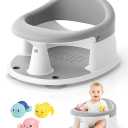 Baby Bath Seat for Babies 6 Months & Up  Bathtub Seats for Babies with 3 Baby Bath Toys, NonSlip, Comfortable, Infant Bath EssentialsGrey