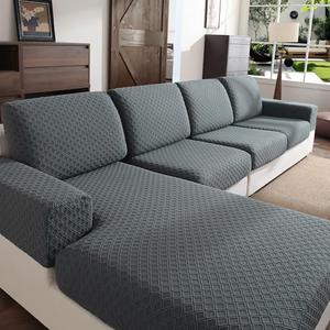 OHSIO Couch Cover, Sofa Cover L Shape,Soft Seat Cushion Covers Washable, Sectional Sofa Cover, Elastic Wear Stain Resistant Pet Friendly Furniture Cover (3 Seat Covers S+1 Chaise, Dark Gray)