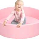 TRENDBOX Extra Large Soft Foam Ball Pit 51.2" x 11.8" (NO Balls) in Large Sponge Round Ball Pool Indoor Round Children Toddler Playpen - Light Pink (130CM)