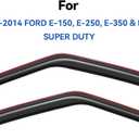 in-Channel Window Visors Rain Guards Shield for 2007-2014 Ford E-150/E-250/E-350/E-450 Super Duty, Window Vent Wind Deflectors Visors Shades for 07-14 E150 E250 E350 E450
