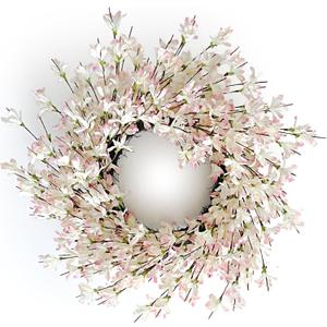 Spring Wreath for Front Door, 24 Inch Spring Forsythiaon Wreath Front Door Pink Forsythiaon Grapevine Wreaths for Festival Celebration Front Door Wall Window Decoration Home Decor