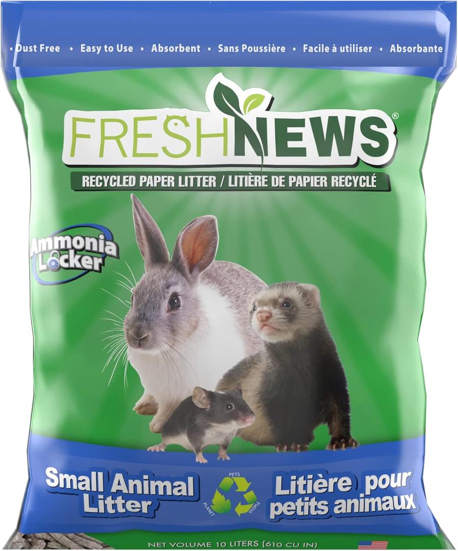 Fresh News Recycled Paper Small Animal Litter Bedding, 10 Liters (10 Liters)