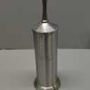 Stain Nickel Toilet Brush and Holder，Extra Long Handled Toilet Brush for Bathroom，Stainless Steel Heavy Duty Toilet Bowl Brush,Deep Cleaning Modern Toilet Cleaner Brush Space Saving, Covered Brush