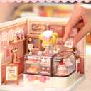 Rolife Super Creator Kits Tasty Cake Shop, Tiny House Building Blocks for Little Dolls, DIY Plastic Mini House Model Building Kits for Teens Aged 14+, DIY Crafts/Hobbies for Adults (Tasty Cake Shop)
