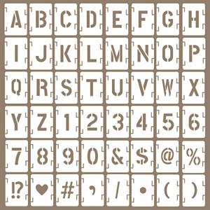 8 Inch Letter Stencils for Painting, 48pcs Large Reusable Alphabet and Number Symbol Stencils for Painting on Wood, Walls, Fabric, Rocks, Sign, Canvas DIY Art Projects