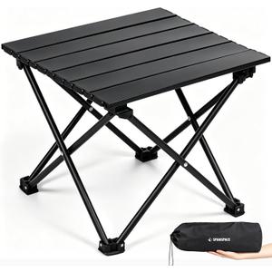 Camping Table, Ultralight Folding Camping Table with 3-Step Setup, Compact Outdoor Side Table for Camping Chair, Picnic, Fishing, Beach, Lawn, Patio, 13.8 in x 15.7 in, Small