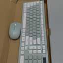 Wireless Keyboard and Mouse Combo, Full-Sized Wireless Keyboard and Adjustable DPI Mouse, 2.4GHz USB Receiver, Silent Keyboard and Mouse for PC, Windows, MAC, Desktop, Laptop (Avocado Green)