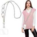 Crossbody Lanyard Strap, Durable Metal Cell Phone Chain, Universal Lanyard With Tether Tab, Detachable Chain Strap Compatible With Most Phone Bags and Purses