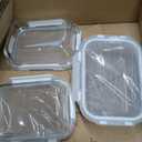 3 Packs 30 oz Glass Meal Prep Containers,Glass Food Storage Containers with Lids,Airtight Glass Lunch Bento Boxes,Microwave, Oven, Freezer and Dishwasher,White