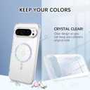 BENTOBEN Magnetic for Google Pixel 10 Pro XL Case, Clear Crystal Glitter Phone Case Compatible with MagSafe, Shockproof Sparkly Cute Women Girl Cover for Pixel 10 Pro XL 6.8 inch 2025, Clear Glitter