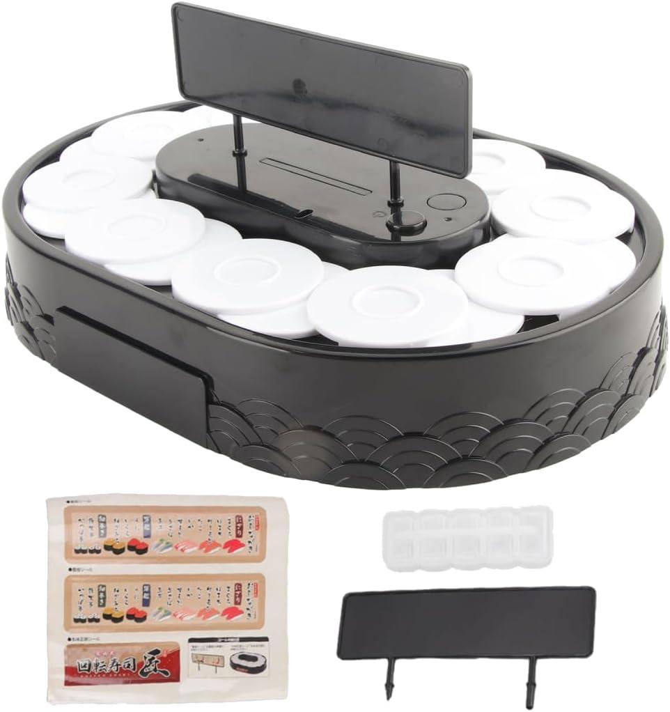Swing Tray Turntable, Rotating Sushi Machine, Automatic Rotating Table Display Stand for Sushi Dessert Cupcake Macarons (Sushi Driver)