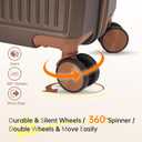 Hulsin Carry on Luggage with Spinner Wheels, 22x14x9 Airline Approved Carry-on Suitcase, Small Hardside Luggage with TSA Lock,Hard Shell Suitcase,Hard Case for Travel (Coffee, 20-Inch), 1-Piece