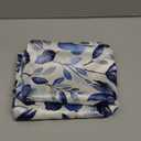 Imitation Silk Pillow Case for Hair and Skin Watercolor Blue Floral Leaves Queen Size 1 Pack Satin Pillow Cases with Zipper Super Soft Pillow Cover for Women Bed Sleeping, 20x30 Inches