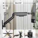 monTEK Single Monitor Wall Mount for 17 to 32 inch Flat/Curved Screens, Holds to 19.8 lbs, Full Motion Adjustable Mechanical Spring Monitor Arm, 75x75/100x100 VESA Wall Mount, Black