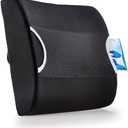 Maximex Back Support Cushion, Ergonomic Back Cushion with Effective Support Function for Correct Seat Position, Lumbar Cushion with Heat/Cold Pad and Strap