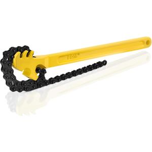 SLNIHAMS 16 Inch Chain Wrench, Heavy Duty Oil Filter Chain Wrench Adjustable 27" Chain for 1-1/2 to 7-1/2 Pipe & Oil Filter Grip - Heat-Treated Carbon Steel with Hanging Hook - Diesel/Plumbing Use