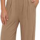 BTFBM Womens 2 Piece Outfits Spring 2026 V Neck Cap Sleeve Ruched Top Wide Leg Pants Sets Rib Knit Lounge Matching Set (M)