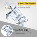 Dreyoo Sink Clips for Kitchen Sink Installation, 12 Pack Heavy Duty Sinks Mounting Clips for Top Mount & Drop In Sinks, Upgraded Adjustable Brackets Fit 1-1/4 inch Countertop Thickness