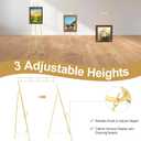 Feifeiya 2 Pack Gold Floor Easel Stand 46" H, Heavy Duty Metal Round Tube Scroll Display Easel for Lightweight Wedding Sign Poster, Art Photo Display Stand for Mirror, Adjustable with Chain Support