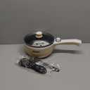 Dezin Hot Pot Electric Upgraded, Non-Stick Saut Pan, Rapid Noodles Electric Pot, 1.5L Mini Portable Hot Pot for Steak, Egg, Fried Rice, Ramen, Oatmeal, Soup with Power Adjustment (Beige)