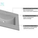 31" Bathroom Vanity Top with Integrated Sink – Solid Surface Polyurethane Resin, Matte Grey, One-Piece Countertop Basin, Single Faucet Hole, Built-in Overflow (31"W x 22"D)