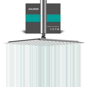 Square Rain Shower Head, High Flow Stainless Steel,Work with any decorative styleAll Metal Rainfall Shower Head (Brushed Nickel, 12)