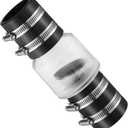 Silent Check Valve 1-1/2" with Buna-N Couplings, Spring-Loaded Flapper Increases Sump Pump Life Includes Heavy-Duty Steel Clamps for 1-1/2 Pipe.