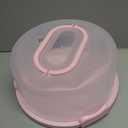Cake Carrier with Lid and Handle, Fit 10 Cake Stand with Lid, Cake Transport Storage Container, Cake Containers Cover Stand with Lids, 3 Secure Side Closures (Pink)