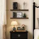 Floating Shelves for Wall, Bathroom Shelves Over Toilet, Wall Shelves & Book Shelf for Room, Hanging Shelf, Modern Wooden Mounted Floating Shelves, 24x7x1.5 in (Smoke Gray, Set of 2)