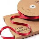 Vitalizart Red Satin Ribbon 3/8 x 100 Yards Ribbon for Gift Wrapping Hair Craft Party Decoration Flower Bouquet Wedding Double Face