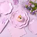 96 Pcs Purple Paper Plates and Napkins Set 9'' Mothers Day Plates, 7'' Dessert Plate, Plastic Forks, lavender Party supplies for Baby Shower Wedding Bridal Shower Birthday