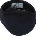 180s Men's Tec Fleece Behind-the-head Ear Warmer, Cold weather Winter Earmuffs (Black)