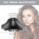 Hair Dryer Diffuser, Attachment for Hair Dryer, Hair Diffuser for Curly Hair, 360 Magnetic Diffuser for HZD&DSON Hair Dryer, Hair Attchment for Women, Black