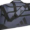 adidas Defender 5.0 Duffel, Durable Travel Gym Sports Bag for Men and Women (Twill Onix Grey/Black)