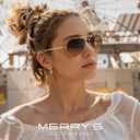 MERRY'S Classic Aviator Military Polarized Sunglasses for Men or Women S8562