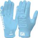 Nxtrnd G1 Youth Football Gloves, Kids Sticky Receiver Gloves (Columbia Blue, Youth Medium)