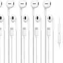 5 Pack USB C Headphones for iPhone 17/16/15 Pro Max iPad Plus TypeC Earphones with Microphone Volume Control USBC Wired Earbuds USB Type C Earphone for Samsung S25 Ultra S24 S23 S22 （1.2M/4Ft）