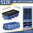 Rectangular Pool Cover, Swimming Pool Cover for Rectangular Above Ground Frame Pool, Improved Version Windproof and Waterproof Design (181 * 90IN), 15*7.5FT / 181*90IN