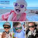 Hycredi Flexible Bendable Baby Polarized Sunglasses with Strap for Newborn Infant Boys Girls Age 0-18 Months