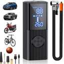 Tire Inflator Portable Air Compressor with 20in Lengthened Inflatable Tube, 20000mAh & 160PSI Cordless Tire Pump with LCD Dual Screen and LED Light, Air Pump for Car, Bike, Motorcycle, Ball (Black)