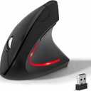 Wireless Ergonomic Mouse, 2.4G Wireless Vertical Ergo Mouse, 800/1200/1600 Adjustable DPI,6 Buttons Ergonomic Mouse for Laptop/MacBook/PC/Desktop-Black