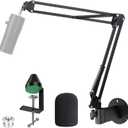 YOUSHARES Razer Seiren X Wall Mount Boom Arm - Wall Mount Microphone Holder for Razer Seiren X Mic, Vertical Surface Mount and Freely Swiveling Metal Wall Mount Clip Suitable for Saves the Desk Space
