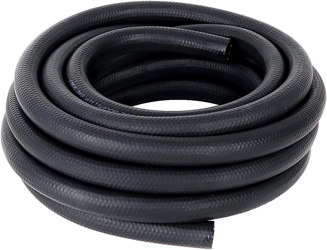 LokoCar Rubber Fuel Hose Line Push Lock 5/8" ID SAE 30R7 NBR 25ft 300PSI Black