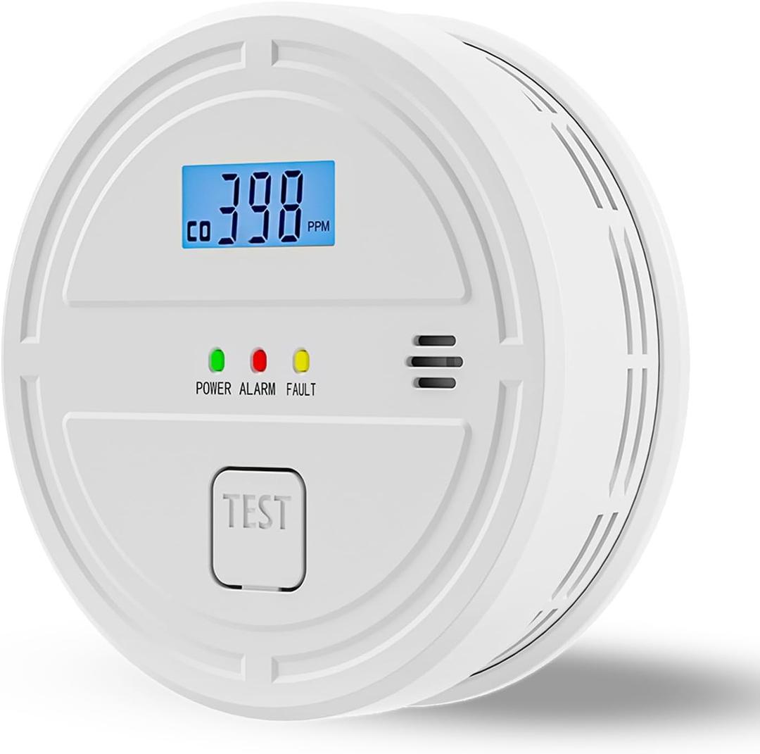 Smoke and Carbon Monoxide Detector Battery Operated,2-in-1 Smoke Carbon Monoxide Detector,Digital Display,Smoke Alarm for Home,Kitchen
