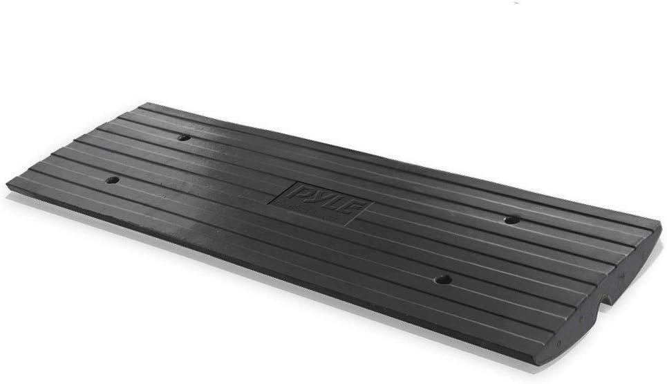 Car Driveway Curb Ramp - Heavy Duty Rubber Threshold Ramp - Also for Loading Dock, Garage, Sidewalk, Truck, Scooter, Bike, Motorcycle, Wheelchair Mobility & Other Vehicle - Pyle PCRBDR24 (1-Pack)
