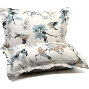 Newrara 100% Cotton Quilted Pillow Shams Set of 2 Standard Size Bird American Country Pillow Shams Bedroom Decor (Bird)