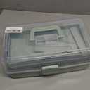 TERGOO 12.5in 3-Layer Multipurpose Craft Organizers and Storage with Adjustable Dividers, Portable Tackle Box, Folding Art & Craft Case for Medicine, Tool, Sewing Organizer (Haze Green) (Large)